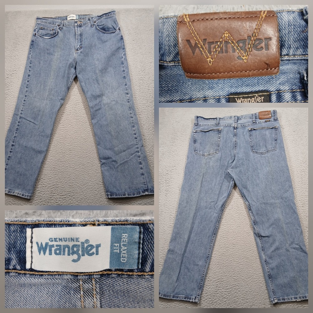 Vintage Wrangler Jeans Men's Relaxed Fit Light Wash Denim Classic USA 40x32